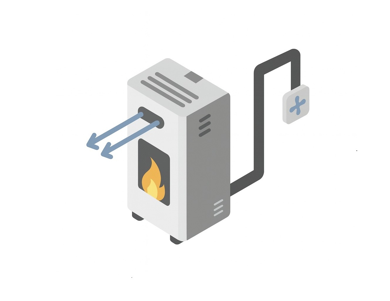 piecyk na pellet z nadmuchem i rozprowadzeniem ciepła